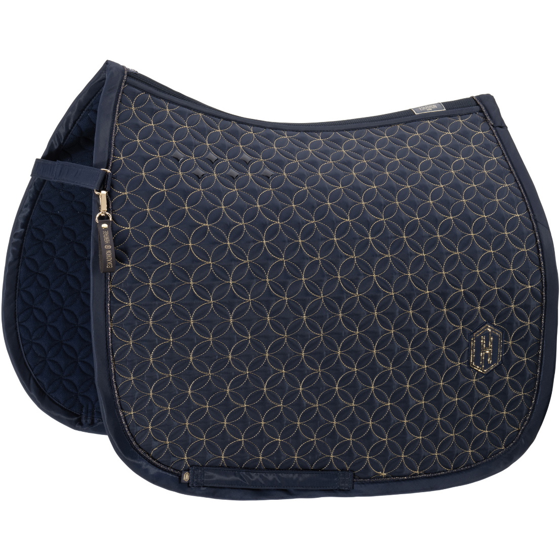 2025 Eskadron Erbe Hochglanz Kontrast Sattel Tuch 215958 544 380 - Navy